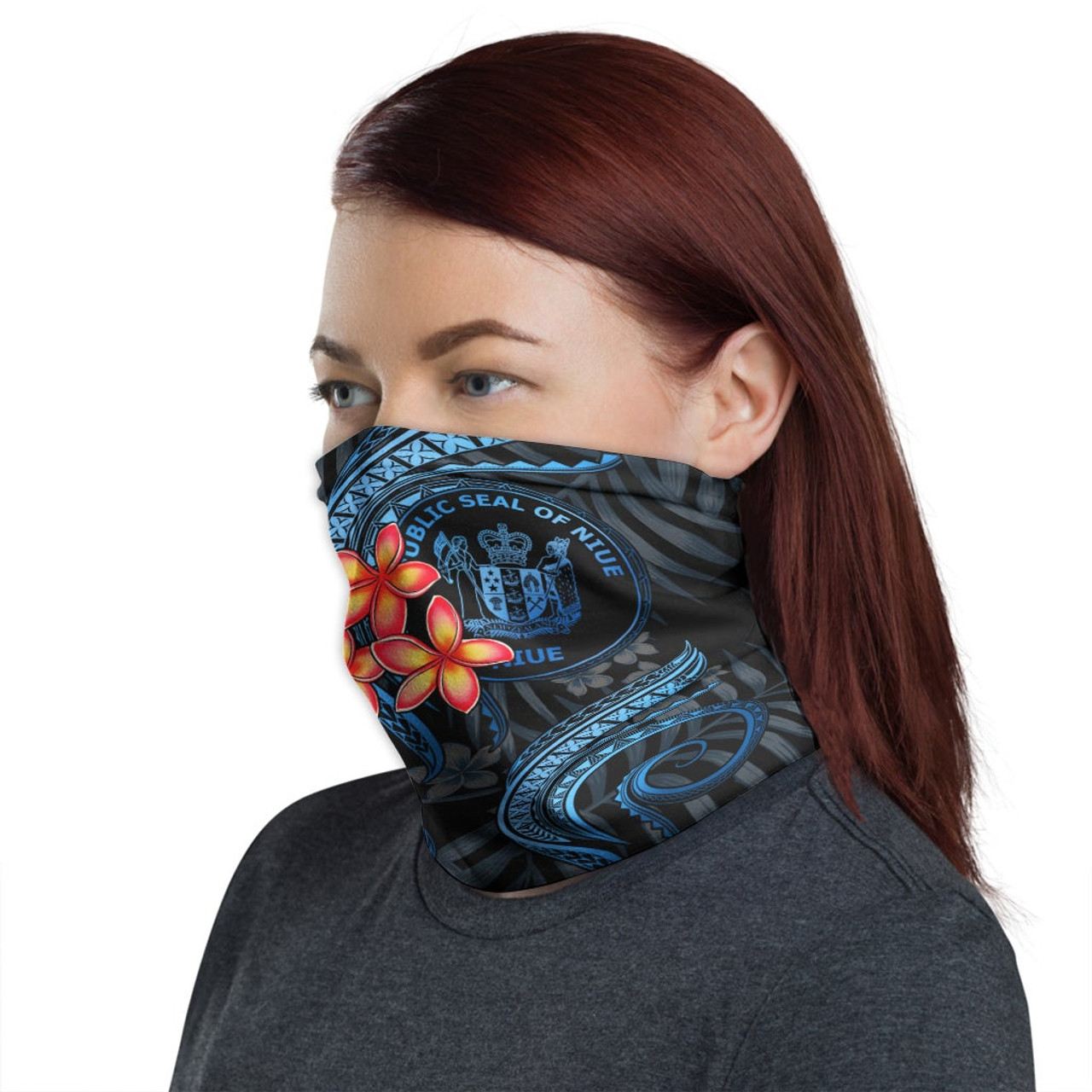 Niue Neck Gaiter - Plumeria Blue 1