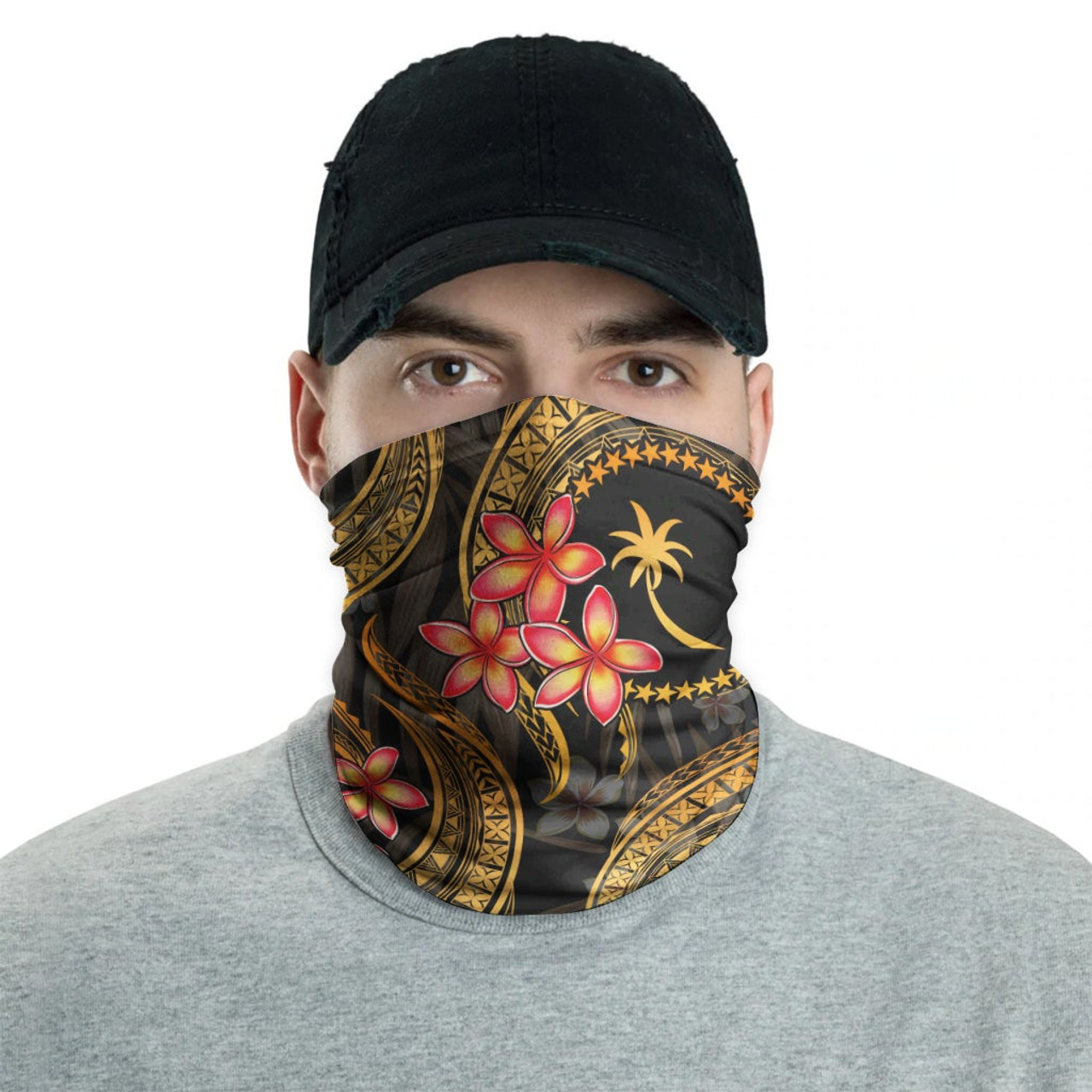 Chuuk Neck Gaiter - Plumeria Gold 2