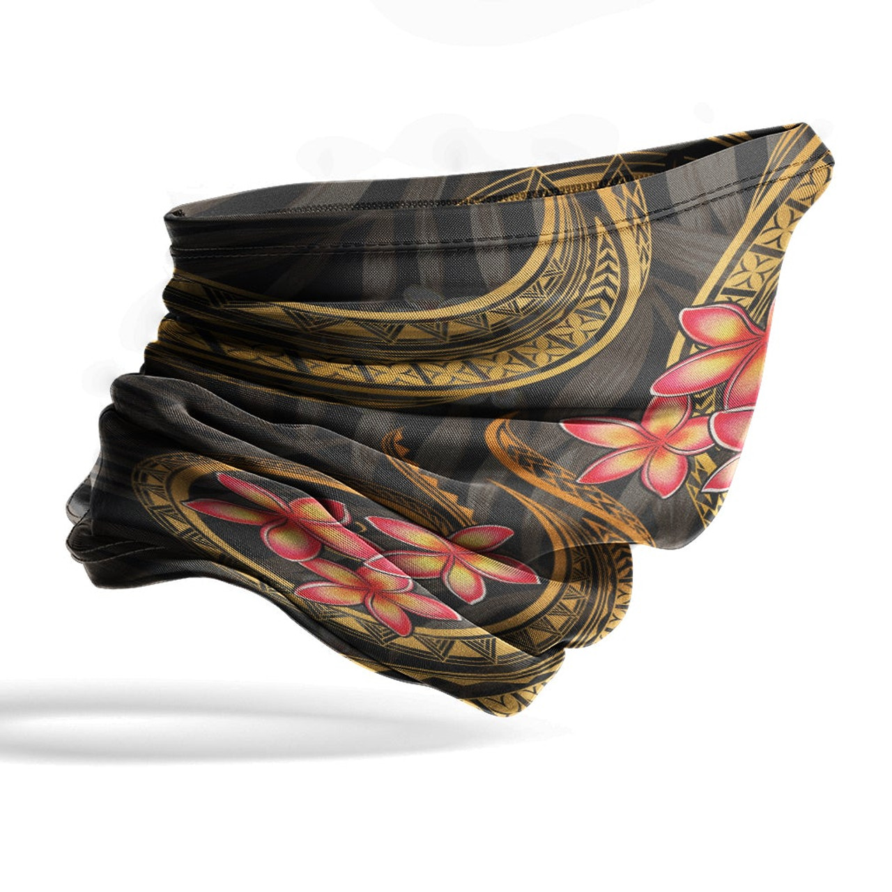 Marshall Islands Neck Gaiter - Plumeria Gold 4