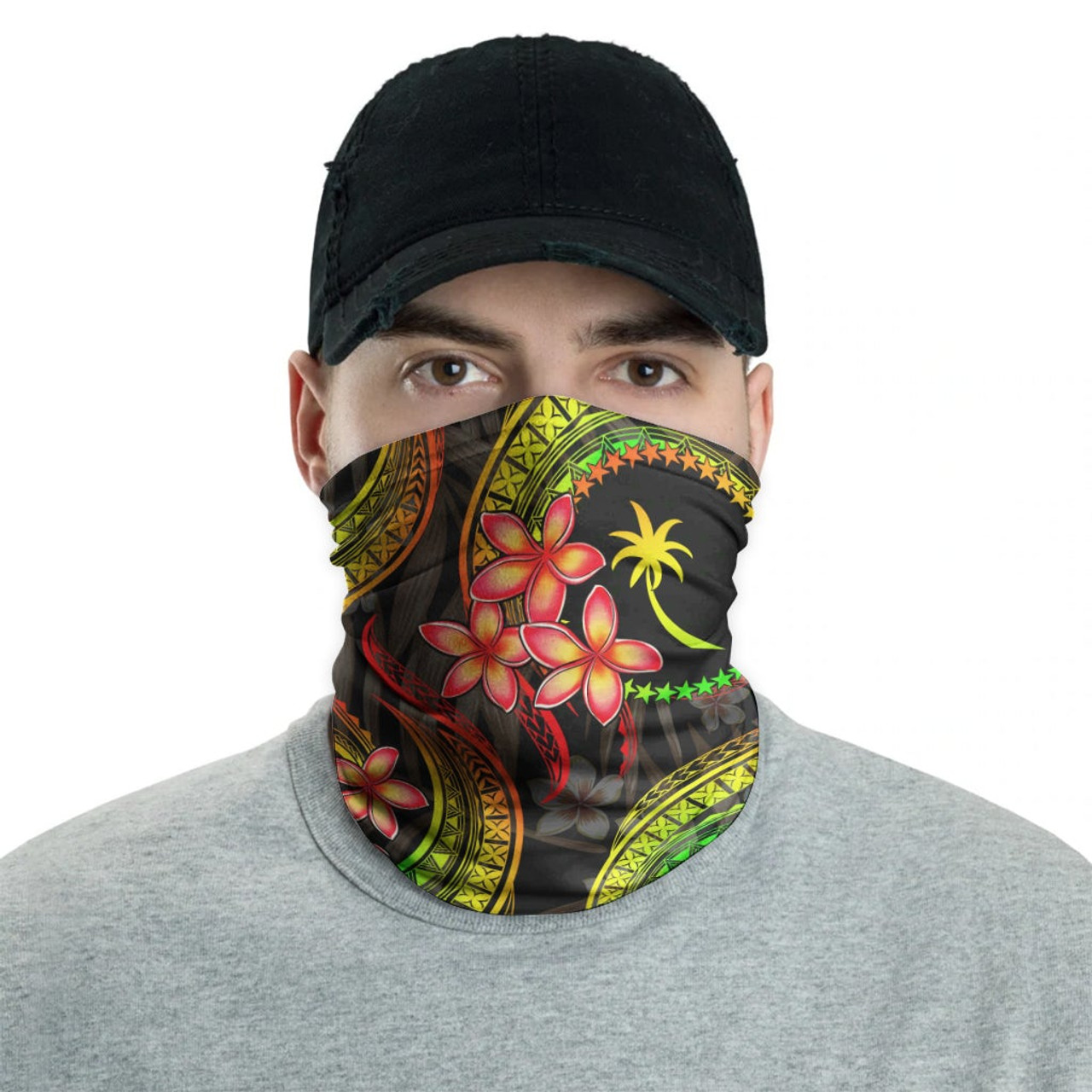 Chuuk Neck Gaiter - Plumeria Reggae 2