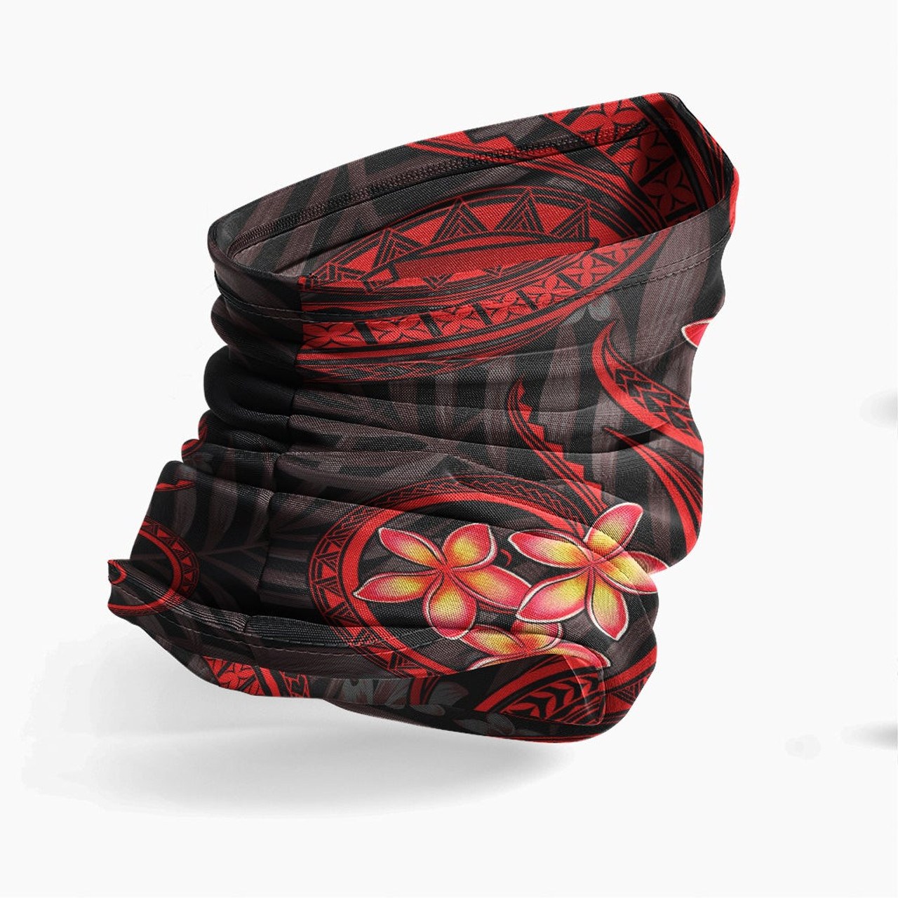 Hawaii Neck Gaiter - Plumeria Red 3