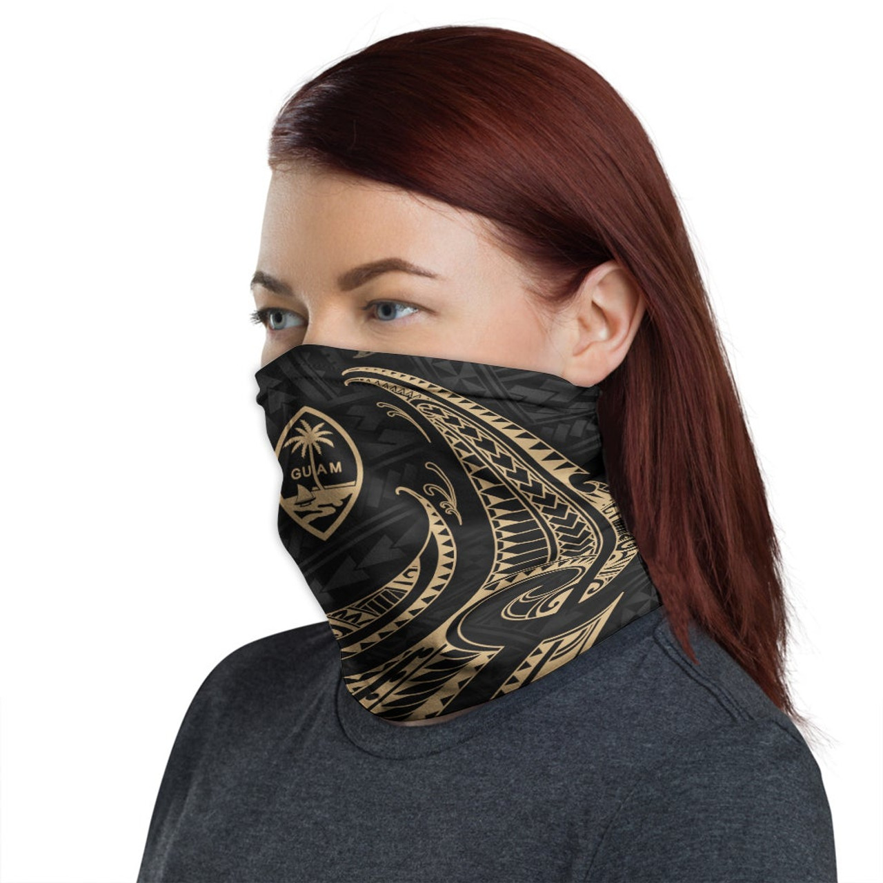 Guam Neck Gaiter - Tribal Wave Gold 1