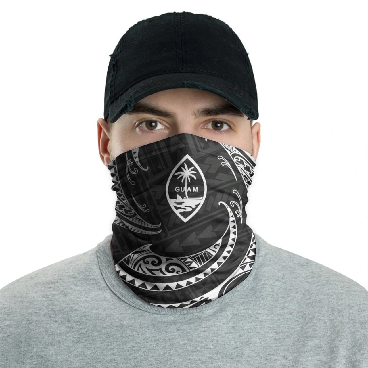 Guam Neck Gaiter - Tribal Wave White 2