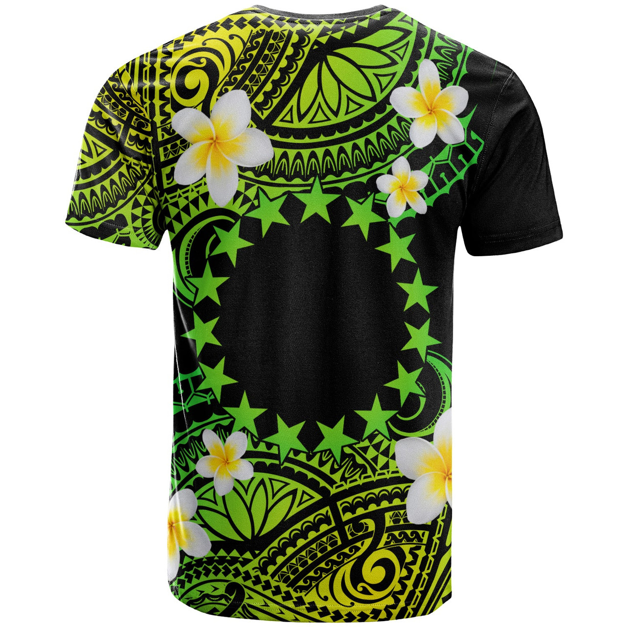 Cook Islands Custom Personalised T-Shirt - Plumeria Polynesian Vibe Green