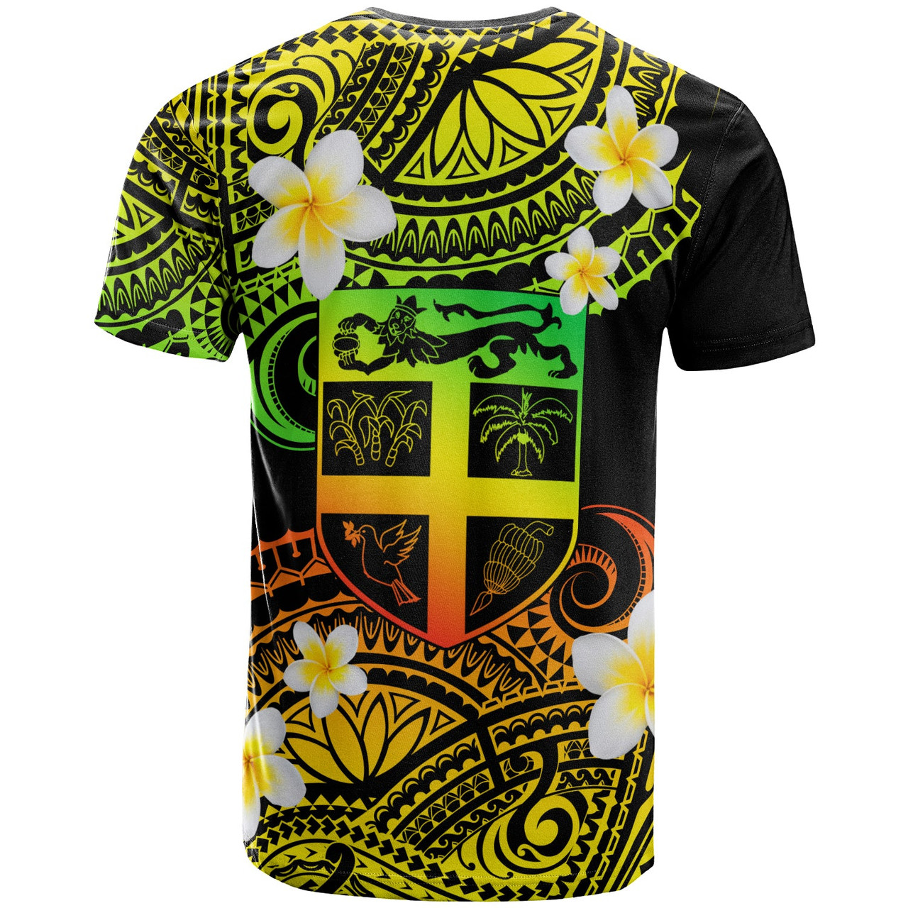 Fiji Custom Personalised T-Shirt - Plumeria Polynesian Vibe Reggae