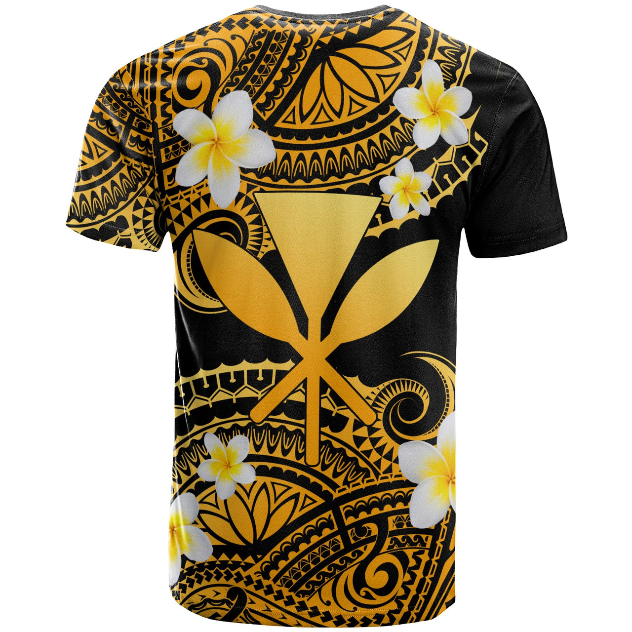 Hawaii Custom Personalised T-Shirt - Plumeria Polynesian Vibe Gold