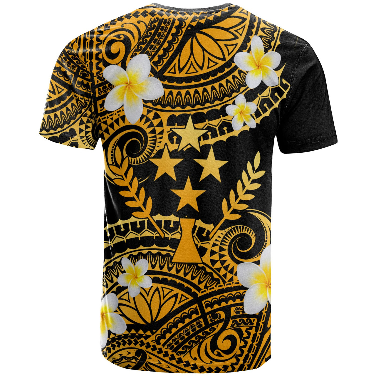 Kosrae Custom Personalised T-Shirt - Plumeria Polynesian Vibe Gold