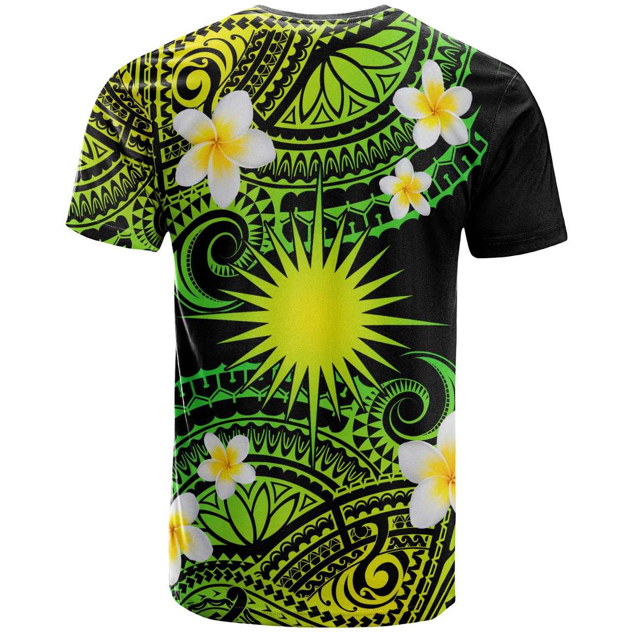 Marshall Islands Custom Personalised T-Shirt - Plumeria Polynesian Vibe Green