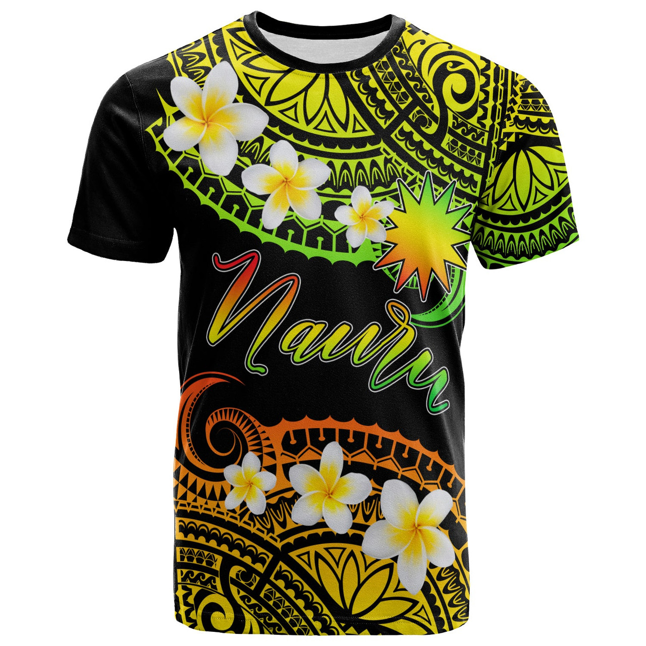 Nauru Custom Personalised T-Shirt - Plumeria Polynesian Vibe Reggae 1