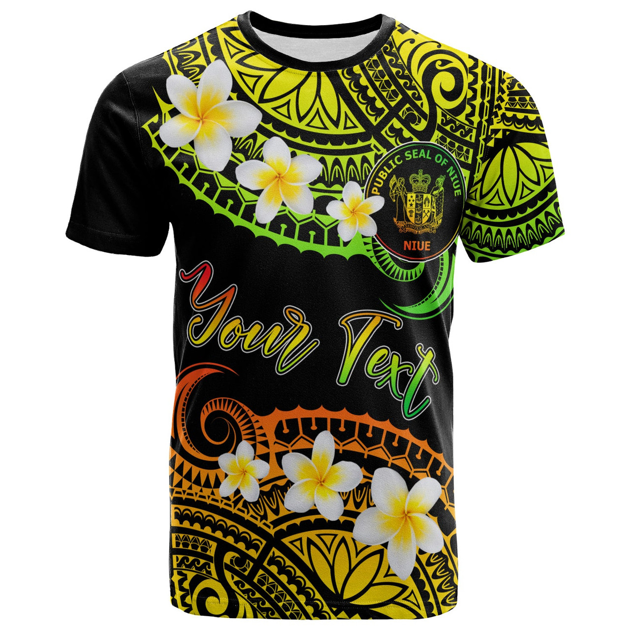 Niue Custom Personalised T-Shirt - Plumeria Polynesian Vibe Reggae 2