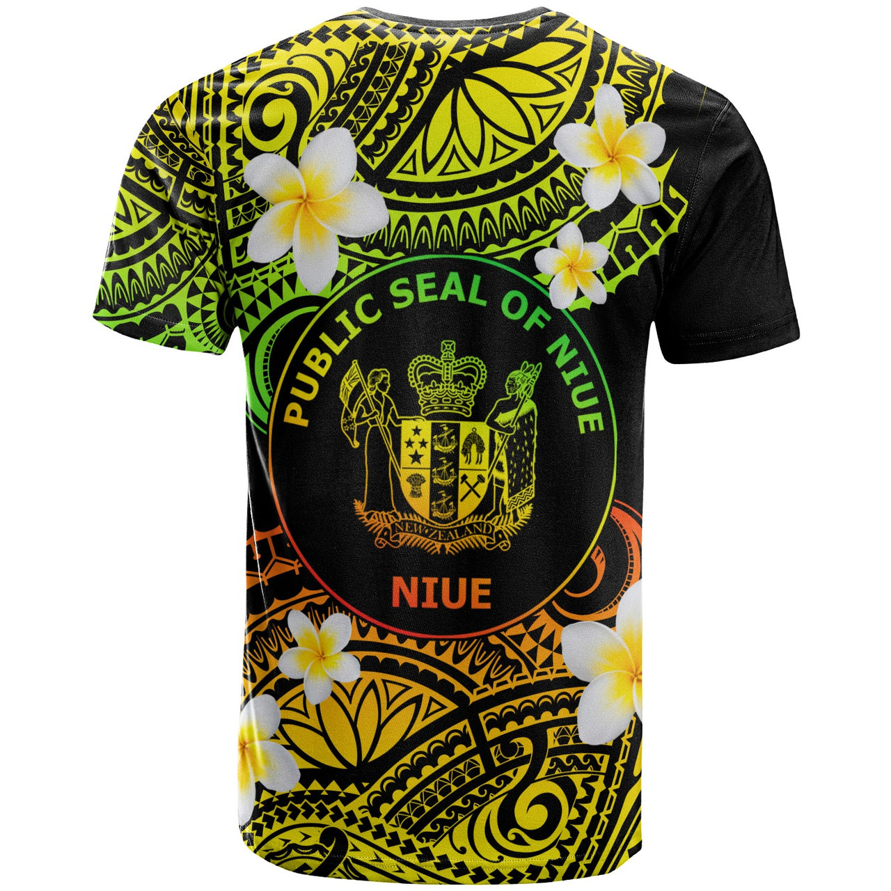Niue Custom Personalised T-Shirt - Plumeria Polynesian Vibe Reggae