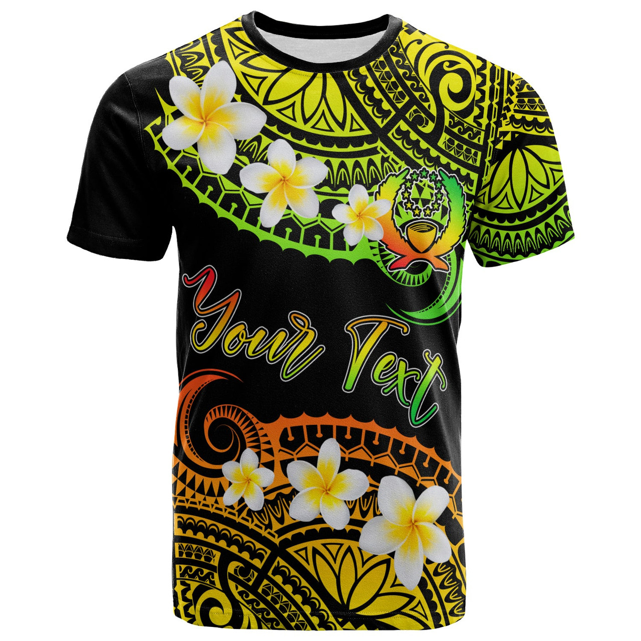 Pohnpei Custom Personalised T-Shirt - Plumeria Polynesian Vibe Reggae 2