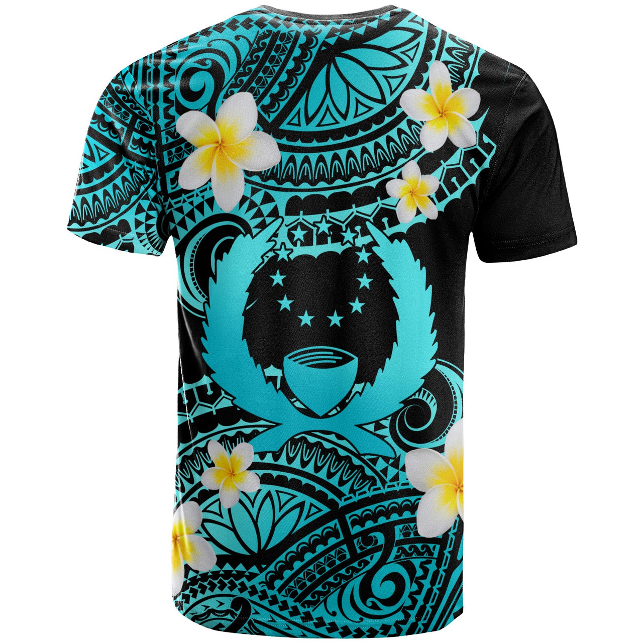 Pohnpei Custom Personalised T-Shirt - Plumeria Polynesian Vibe Turquoise