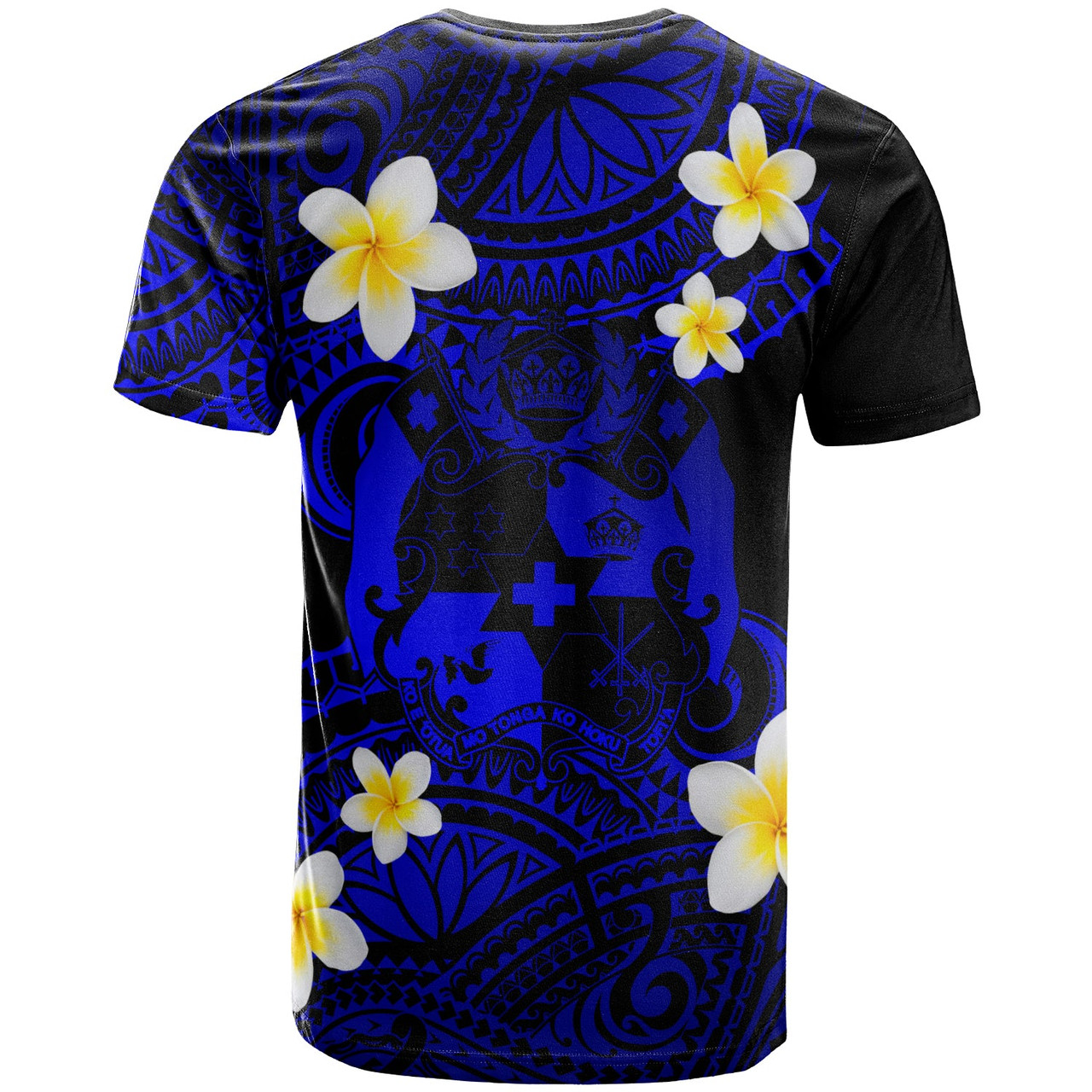 Tonga Custom Personalised T-Shirt - Plumeria Polynesian Vibe Blue