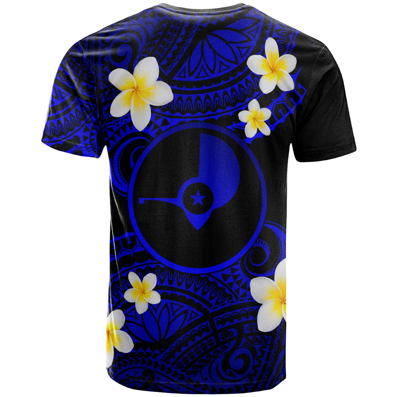 Yap Custom Personalised T-Shirt - Plumeria Polynesian Vibe Blue