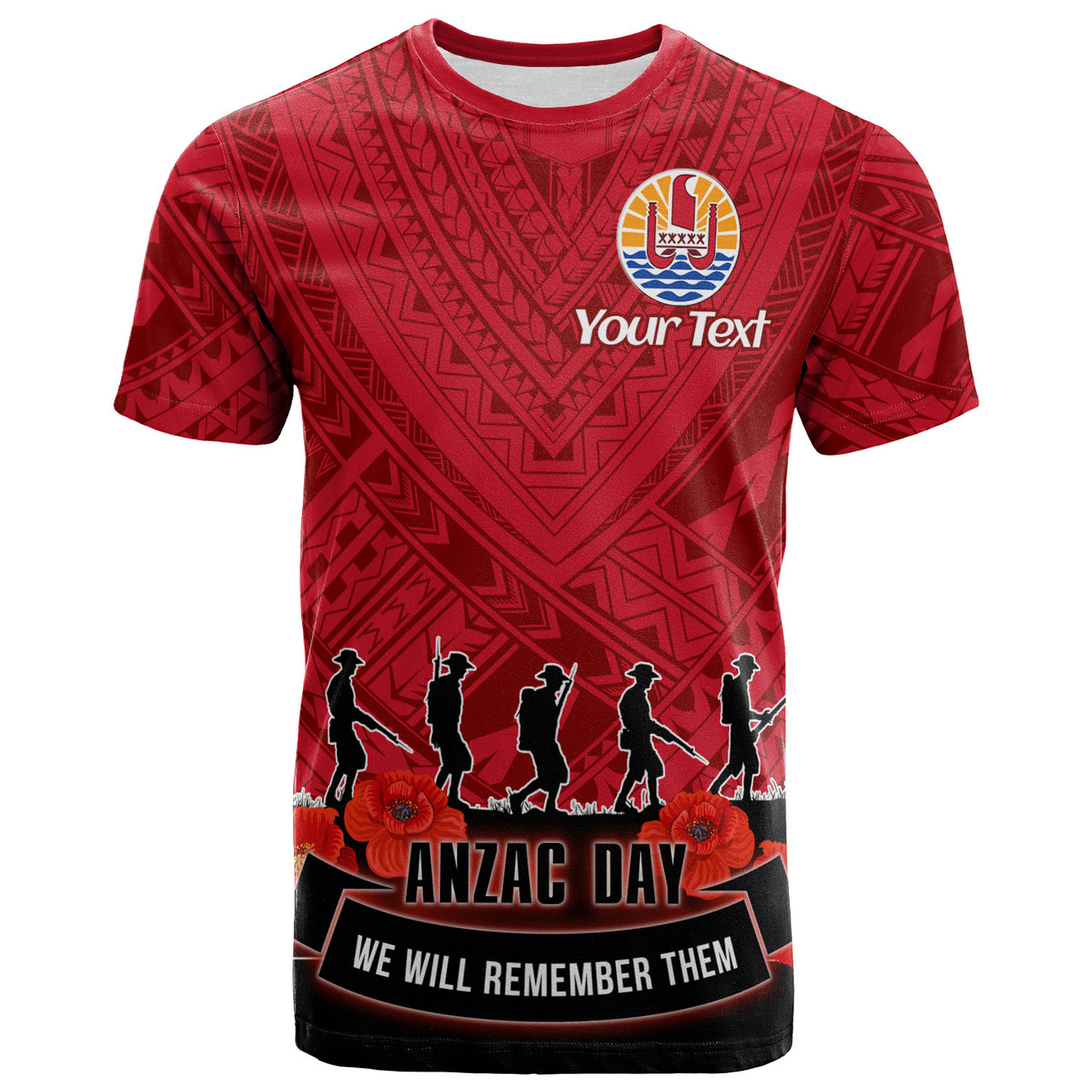 French Polynesia T-Shirt - French Polynesia Anzac Remembrance Day T-Shirt 2