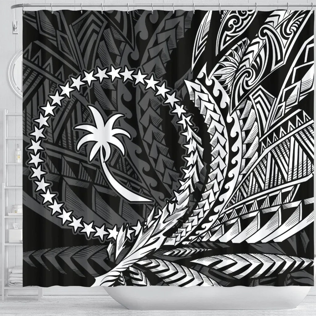 Chuuk State Shower Curtains - Wings Style 3