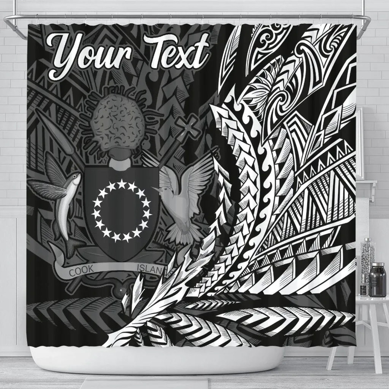 Cook Islands Shower Curtains - Custom Personalised Wings Style 1