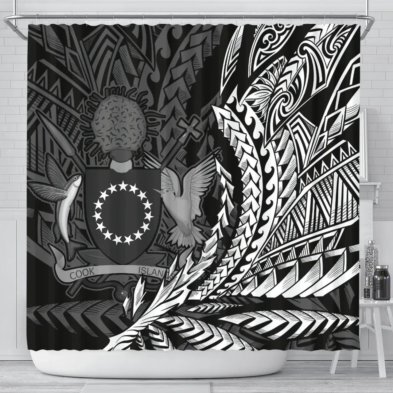 Cook Islands Shower Curtains - Wings Style 1