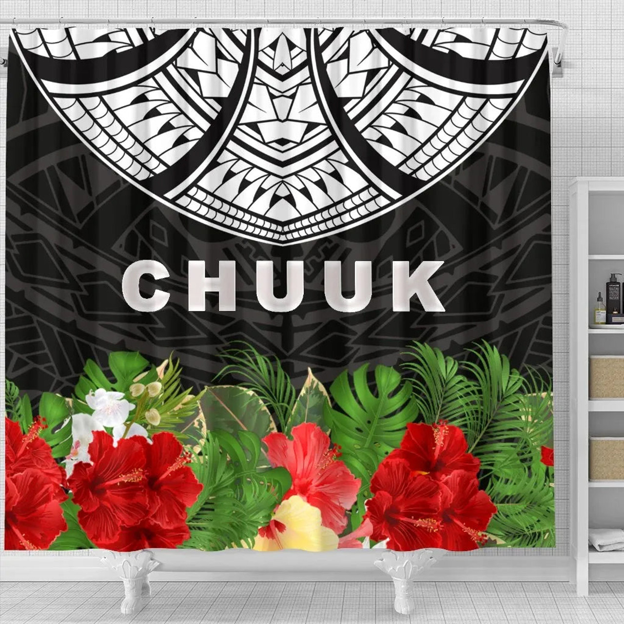 Chuuk Shower Curtain - Ginger Lei Pattern 3