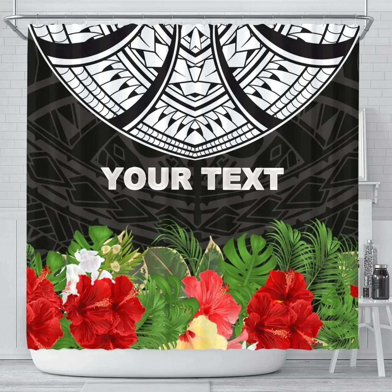Custom Personalised Shower Curtain - Ginger Lei Pattern 1