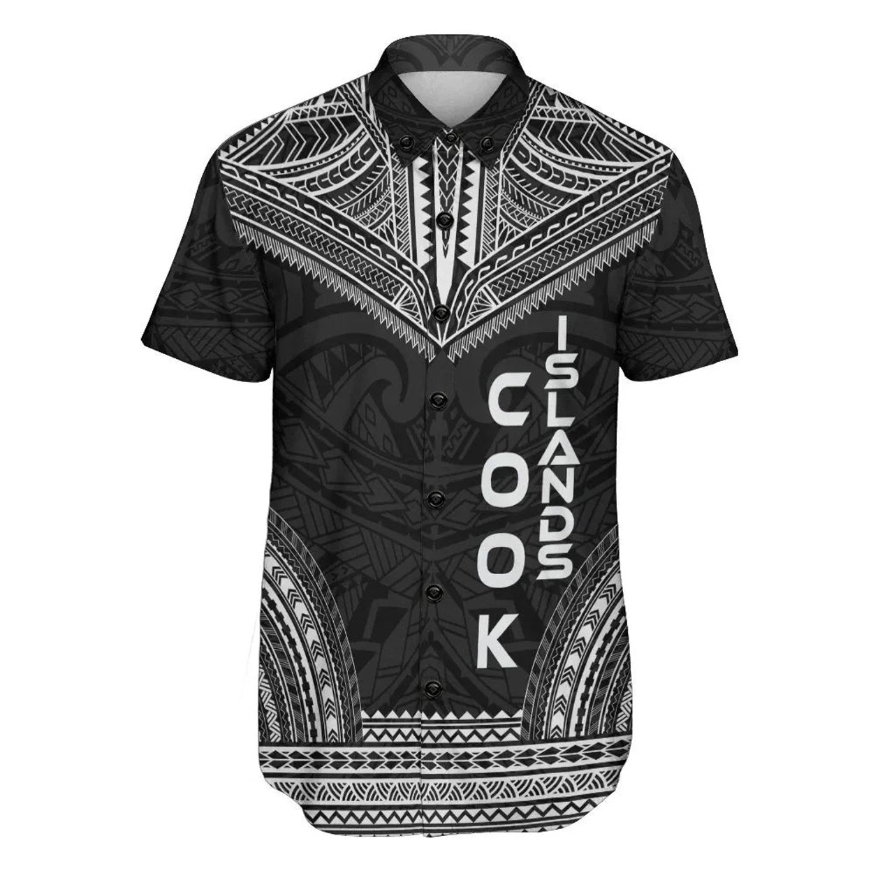 Cook Islands Polynesian Chief Hawaiian Shirts - Black Version 1