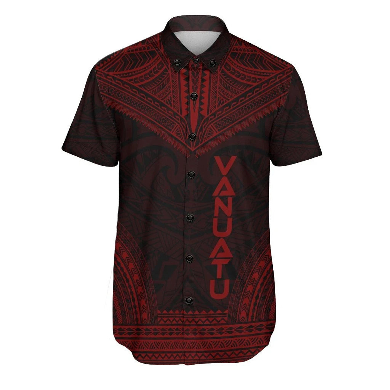 Vanuatu Polynesian Chief Hawaiian Shirts - Red Version 1