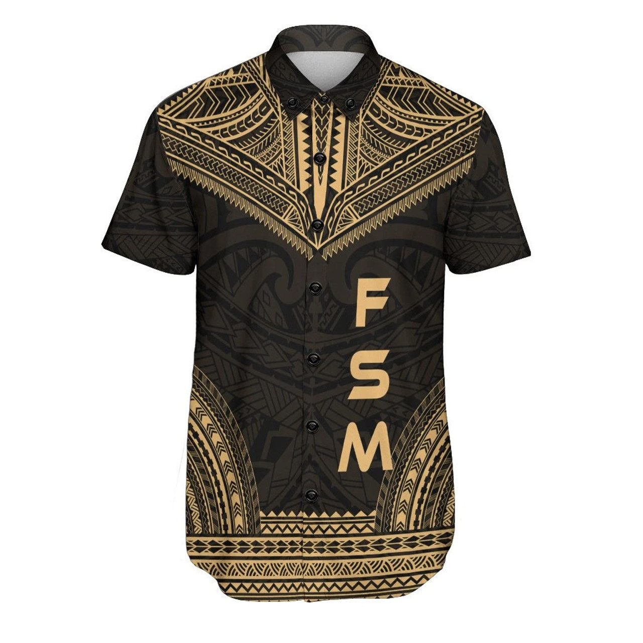 Federated States Of Micronesia Polynesian Chief Hawaiian Shirts - Gold Version 1