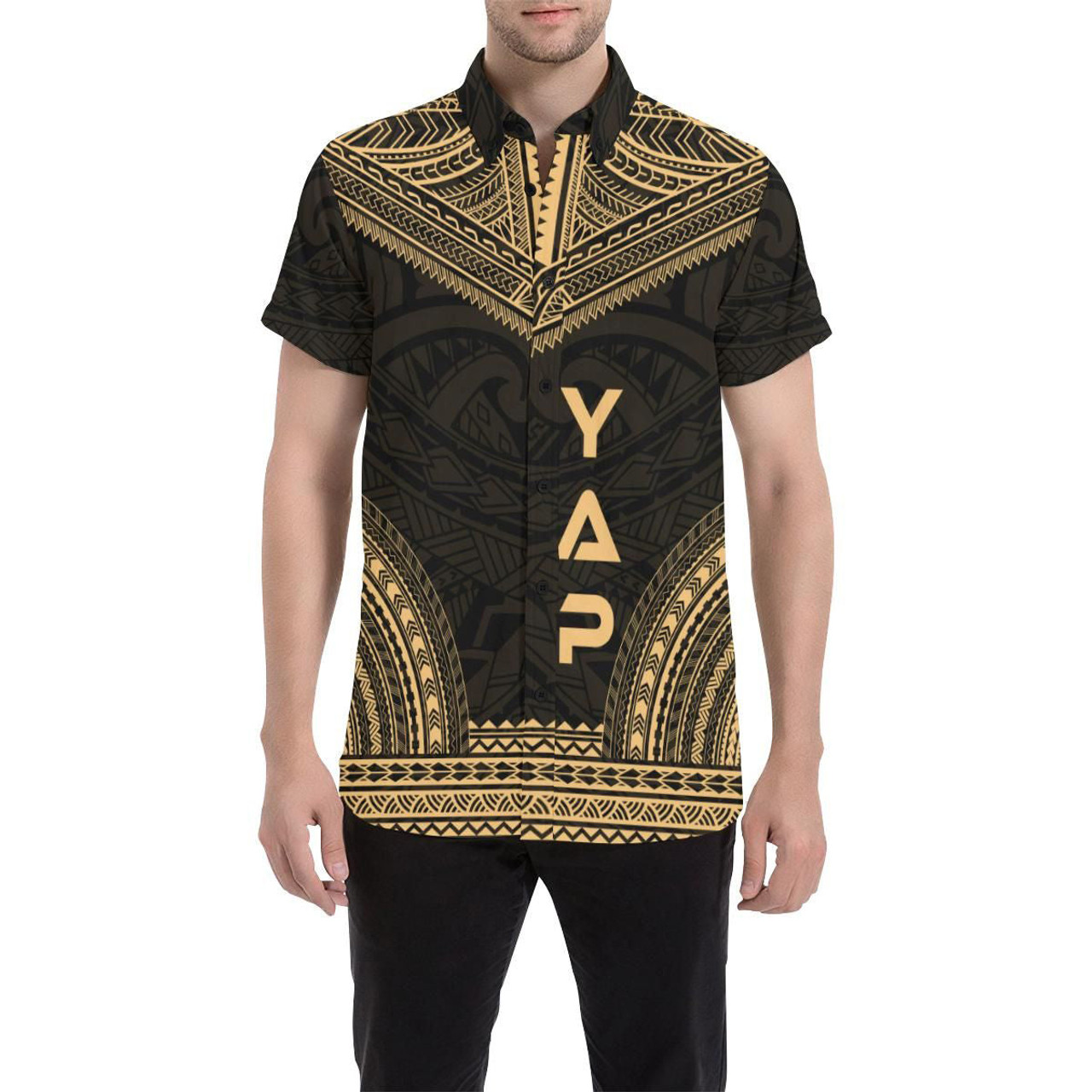 Yap Polynesian Chief Hawaiian Shirts - Gold Version 1