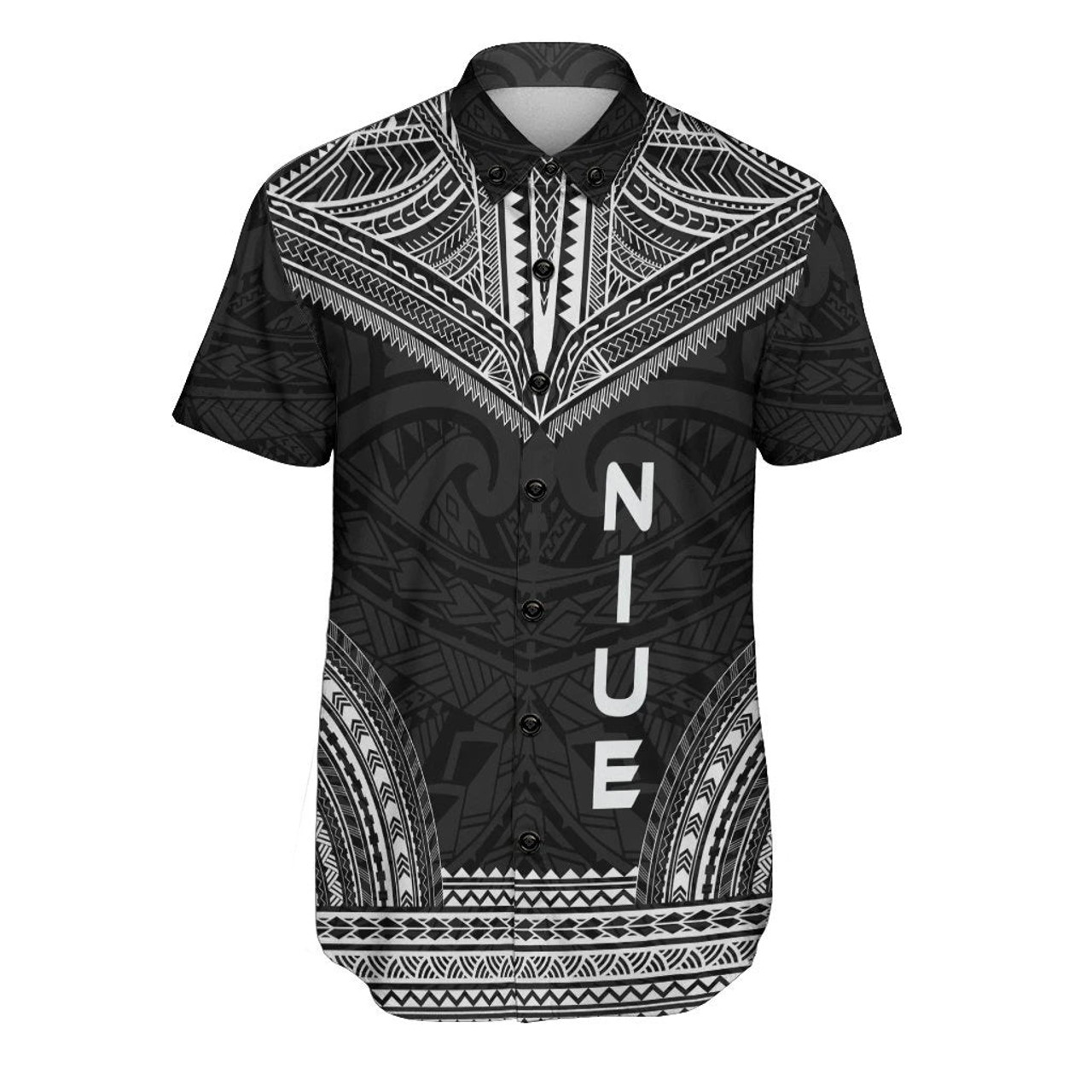 Niue Polynesian Chief Hawaiian Shirts - Black Version 1