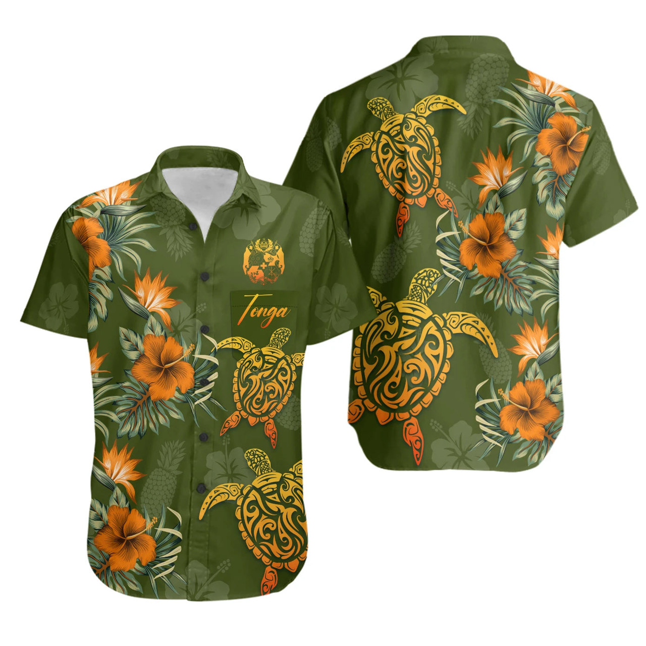 Tonga Polynesian Hawaiian Shirts - Tropical Summer 1