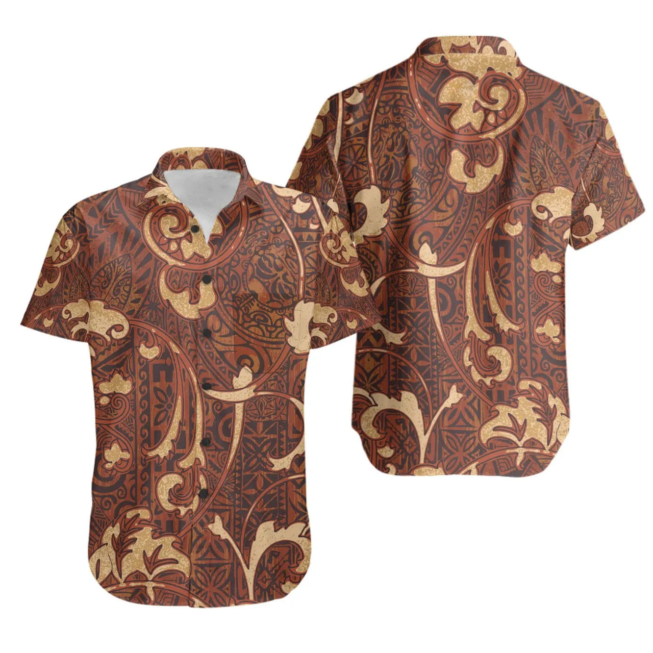 Polynesian Hawaiian Shirts - Tribal Fabric Patchwork Style 1