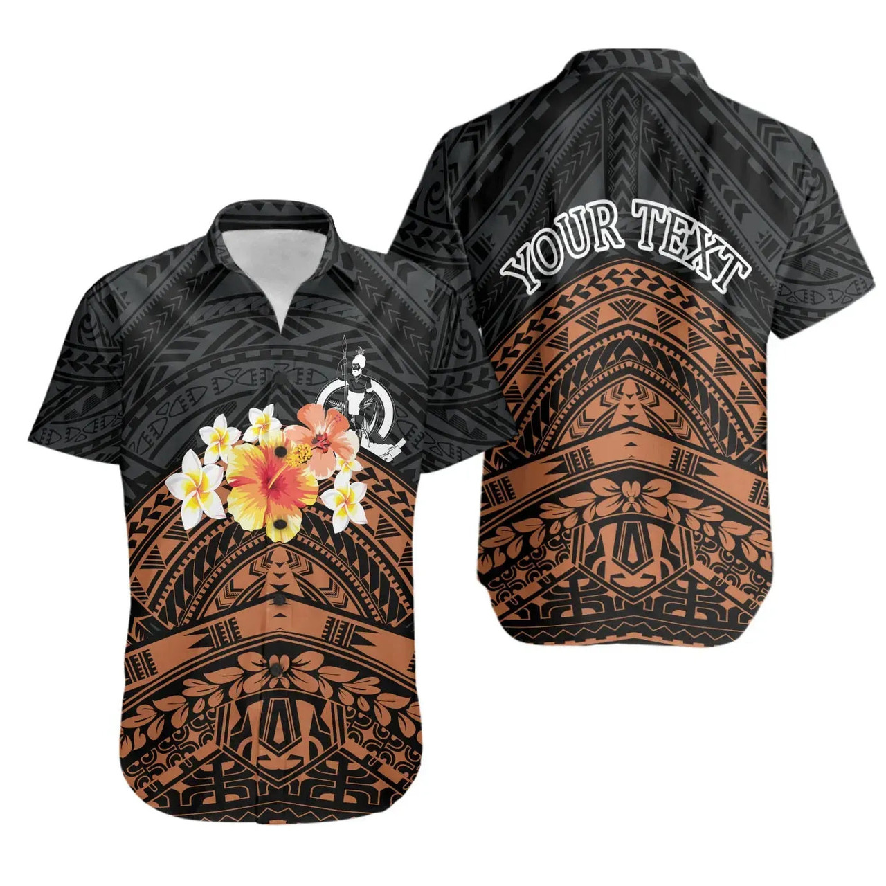 Vanuatu Custom Personalised Hawaiian Shirts - Tribal Pattern Hibiscus 1