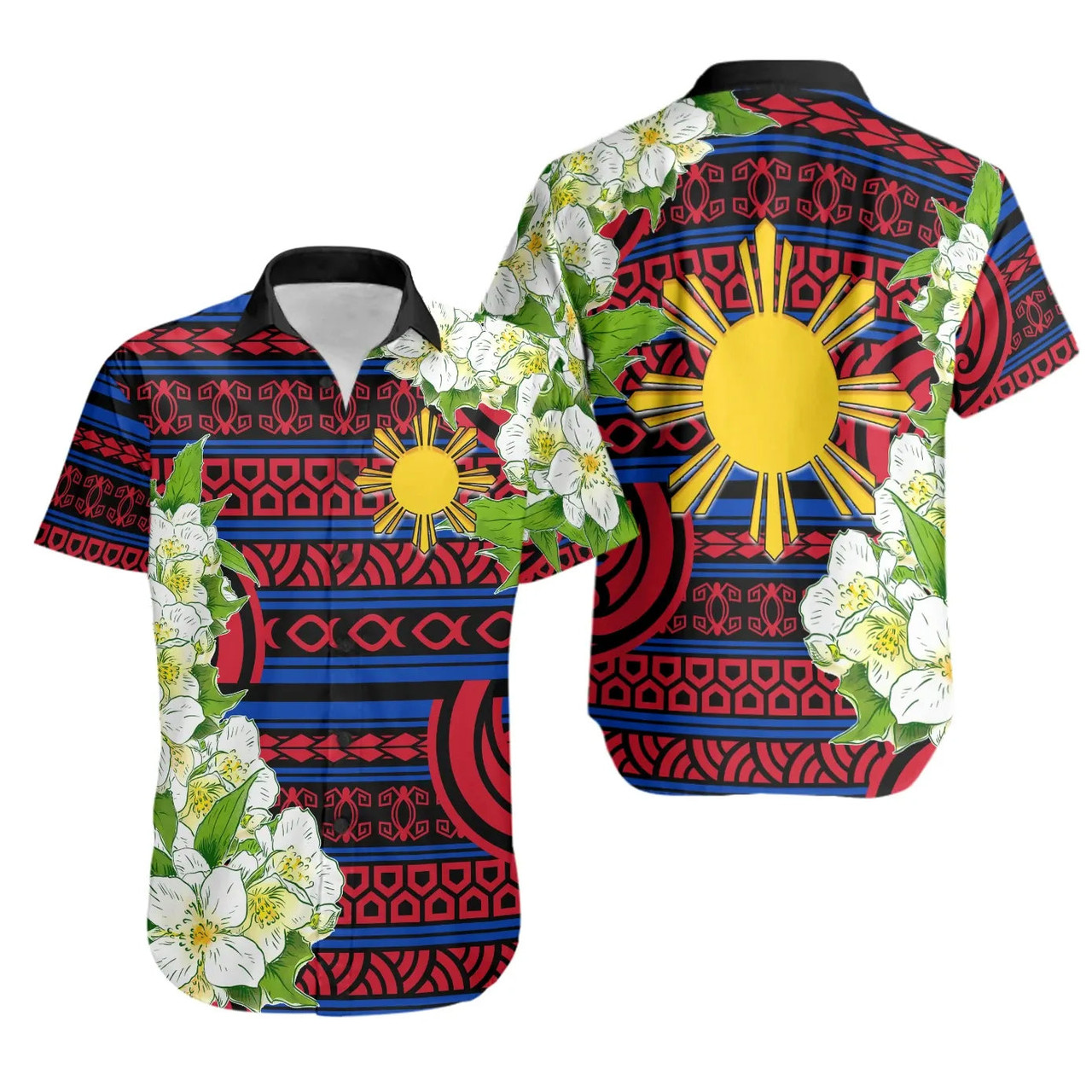 Philippines Hawaiian Shirts - Jasmine Flower Style 1