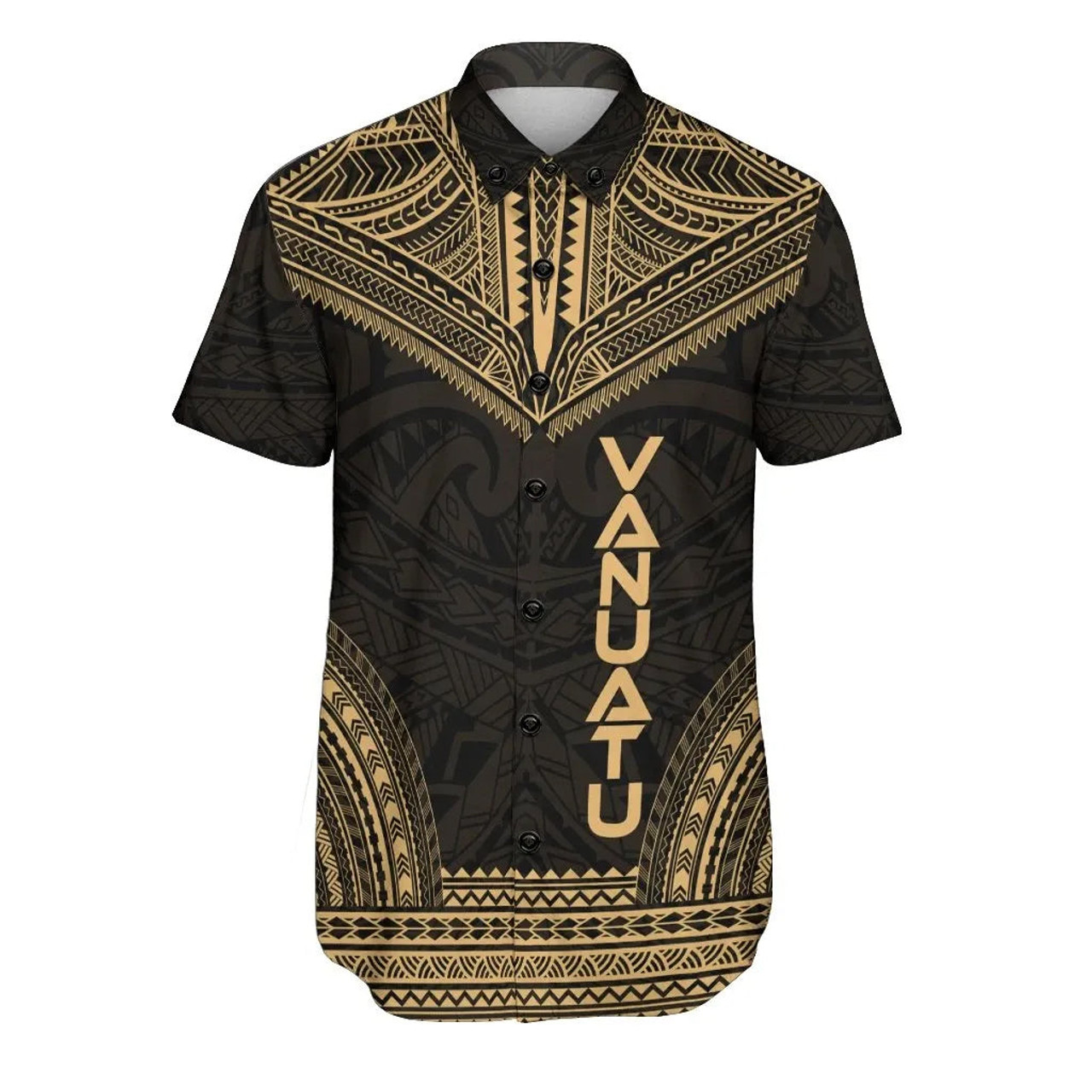 Vanuatu Polynesian Chief Hawaiian Shirts - Gold Version 1