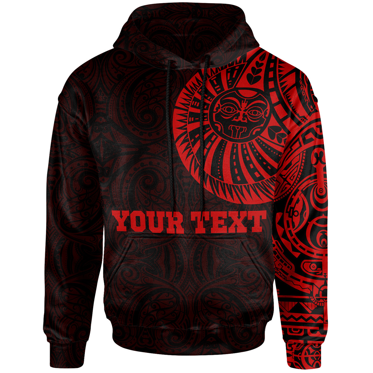 Polynesian Custom Personalised Hoodie - Maori Warrior Tattoo Full Color