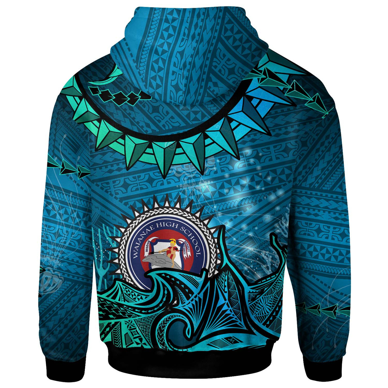 Hawaii Custom Personalised Hoodie - Waianae High School Polynesian Seariders Tribal Pattern