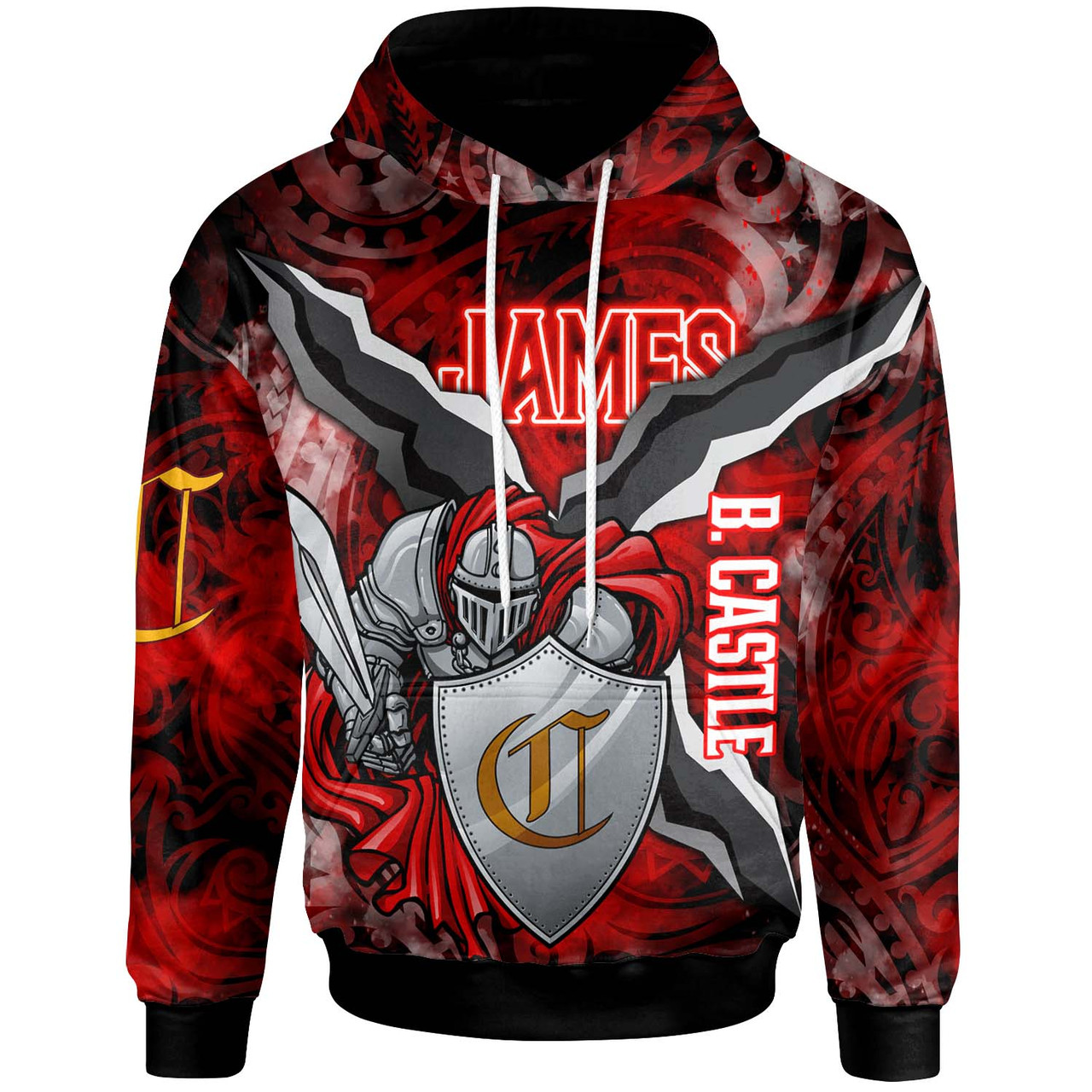 Hawaii Custom Personalised Hoodie - James B. Castle High School Knights Polynesian Pride