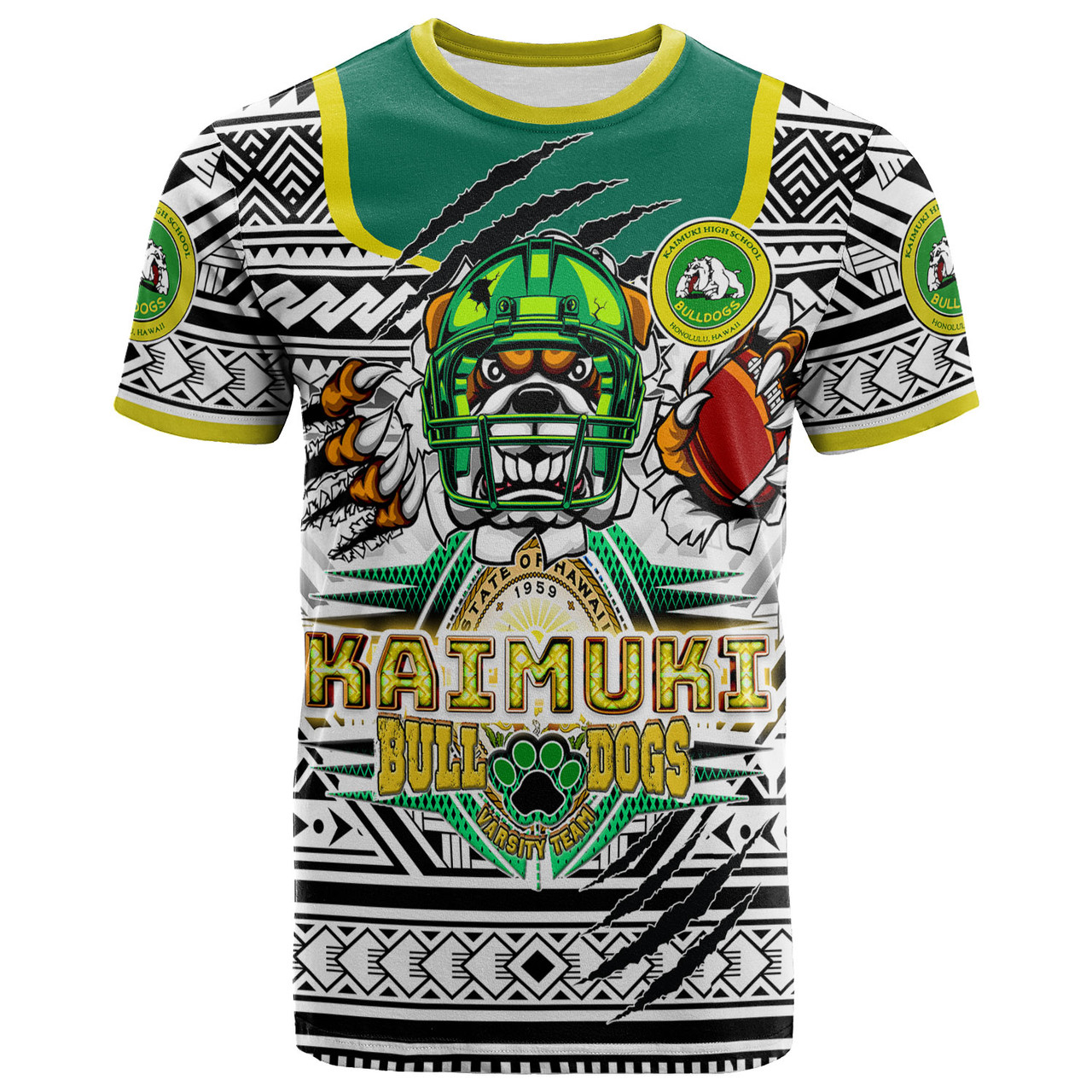 Hawaii Kaimuki High School Custom Polynesian T-shirt - Kaimuki High School (Honolulu, HI) Varsity Football Tribal Patterns