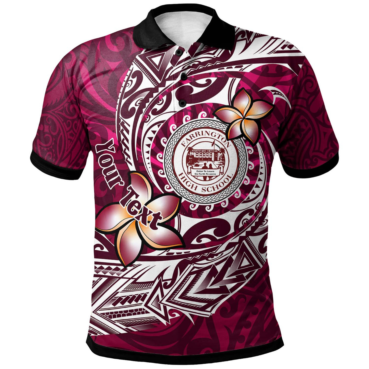 Hawaii Custom Personalised Polo Shirt - Farrington High School Maroon Polynesian Patterns