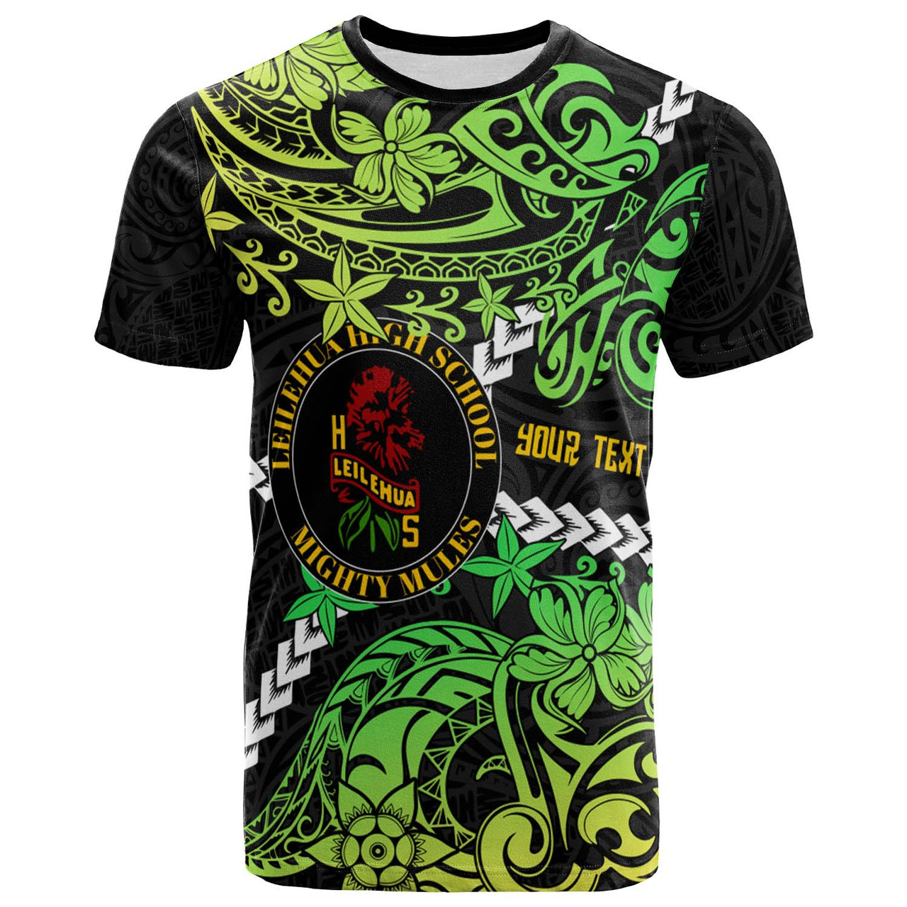 Hawaii Custom Personalised T-shirt - Leilehua High School Polynesian Pride with Lehua Flower