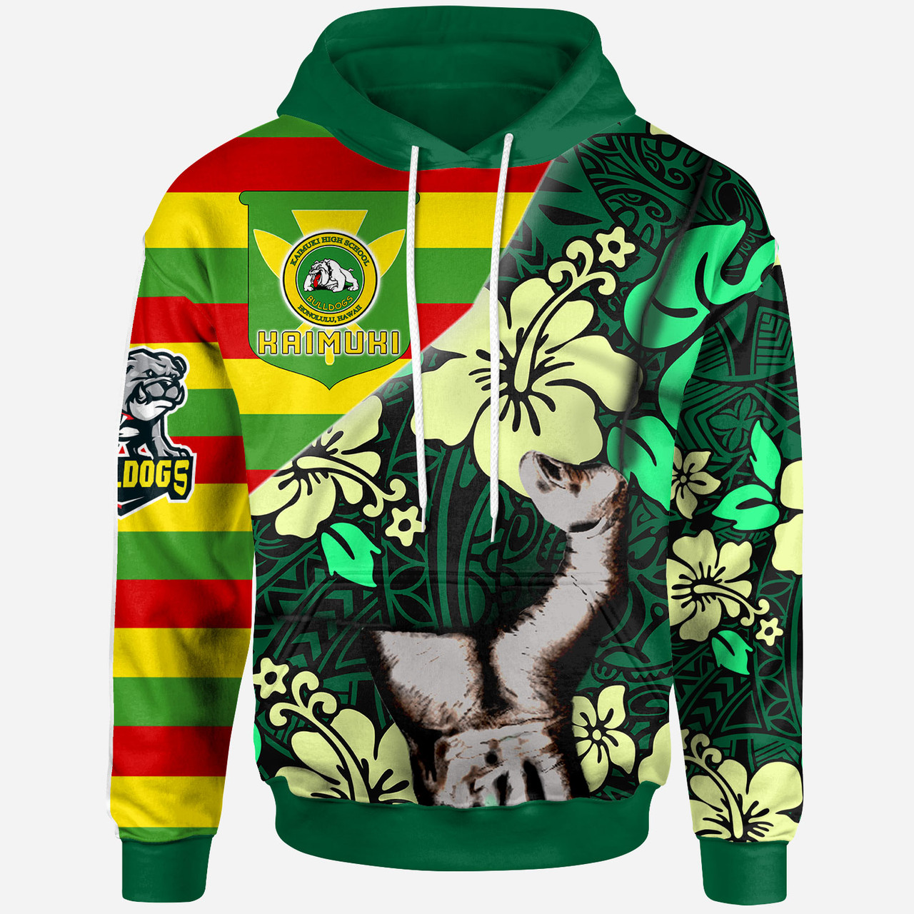 Hawaii Kaimuki High School Custom Polynesian Patronage Hoodie - Kaimuki High School Bloods In My Veins