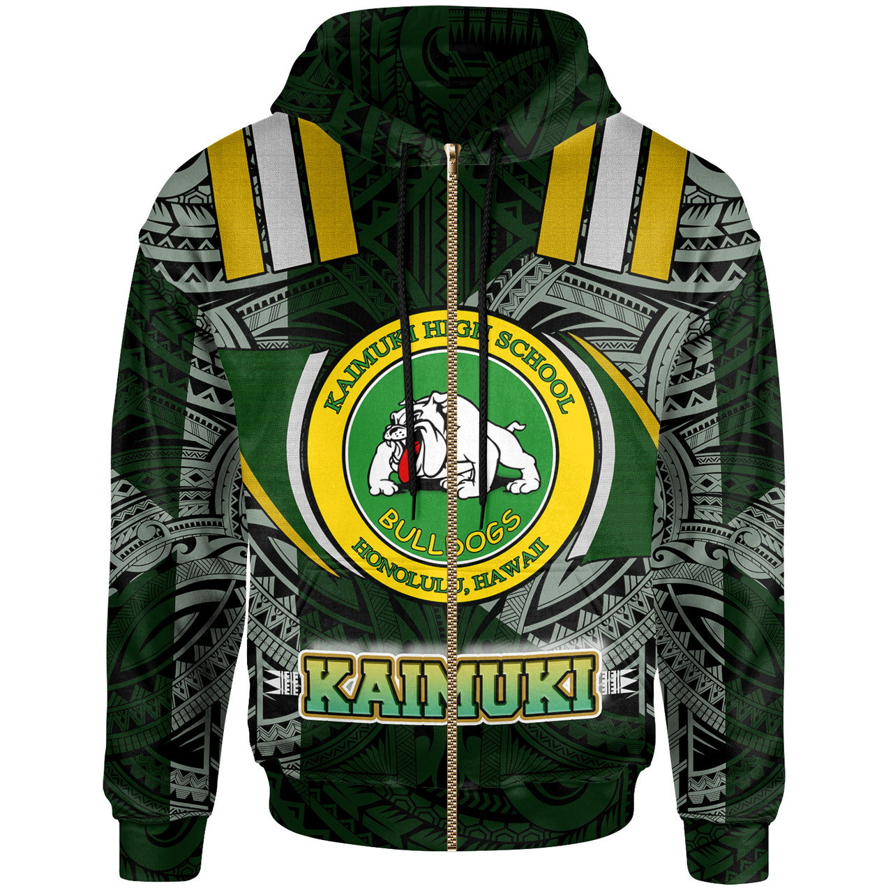 Hawaii Kaimuki High School Hoodie - Custom Kaimuki High School Polynesian Pattern Hoodie