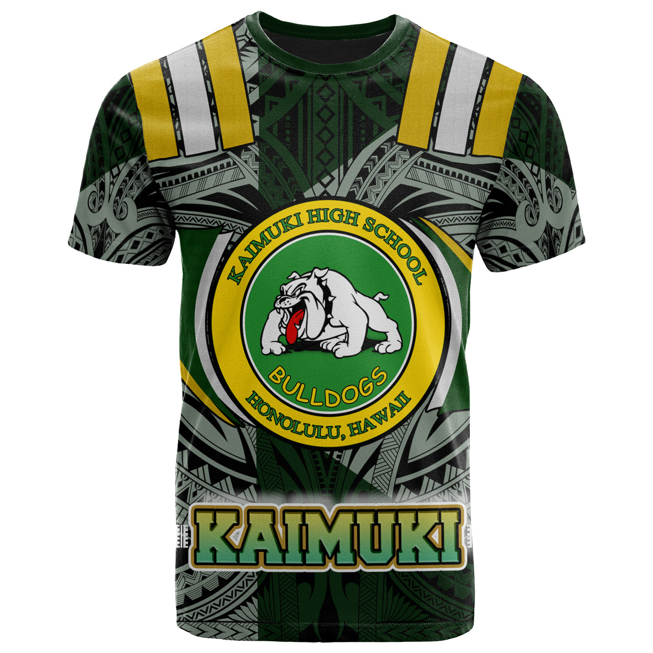 Hawaii Kaimuki High School T- Shirt - Custom Kaimuki High School Polynesian Pattern T- Shirt