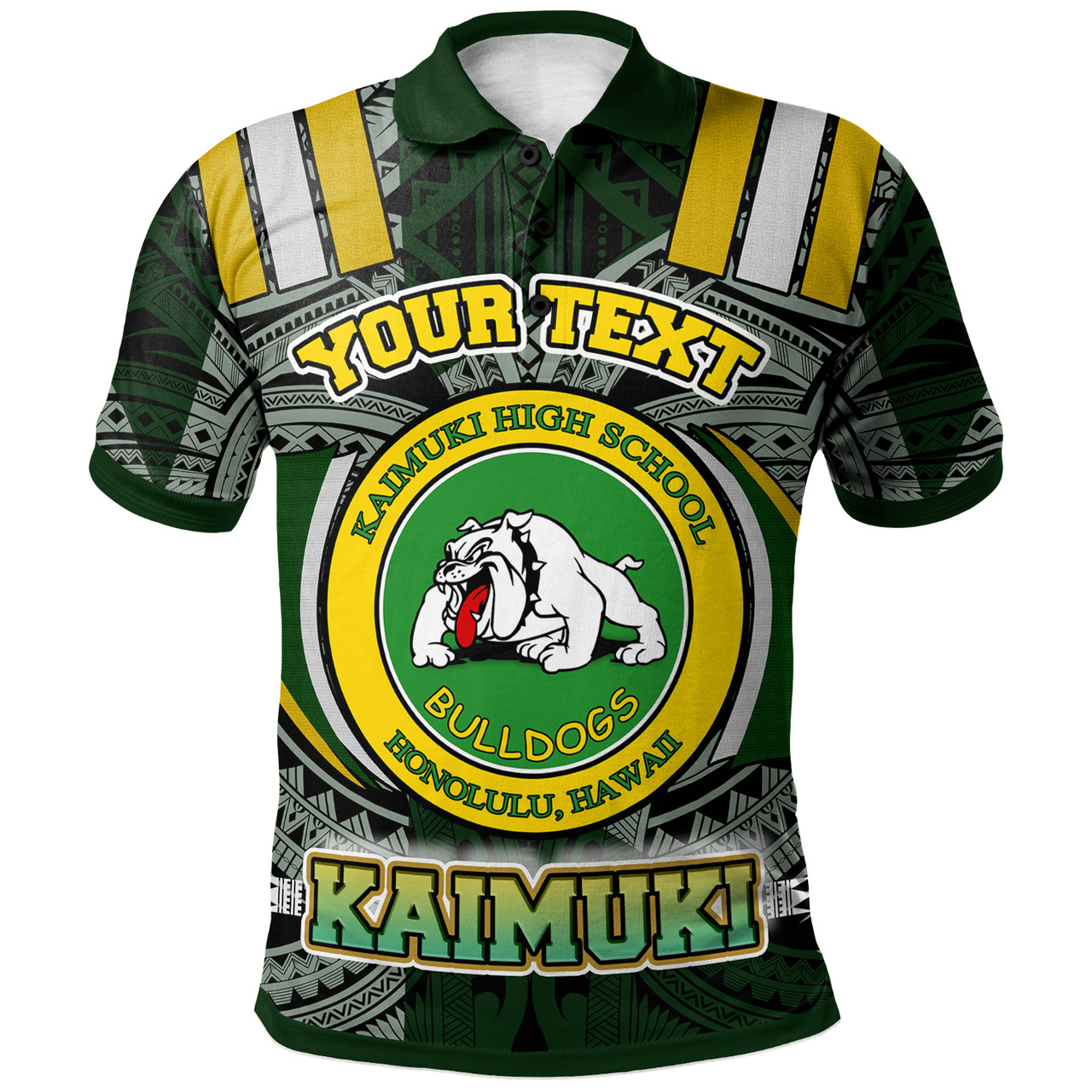 Hawaii Kaimuki High School Polo Shirt - Custom Kaimuki High School Polynesian Pattern