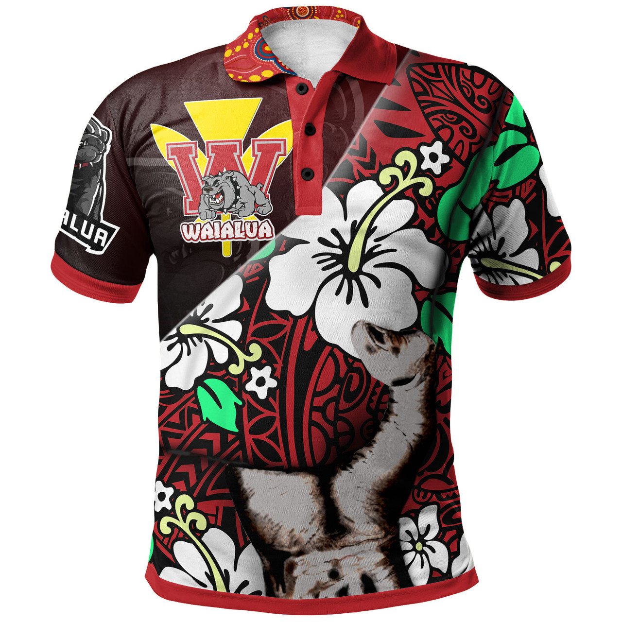 Hawaii Waialua School Polynesian Patronage Polo Shirt - The Waialua High & Intermediate School Bloods In My Veins