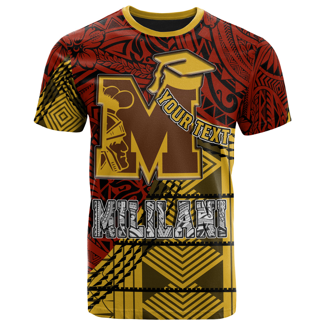 Hawaii Mililani High School Custom T- Shirt - Mililani High School Polynesian Pattern