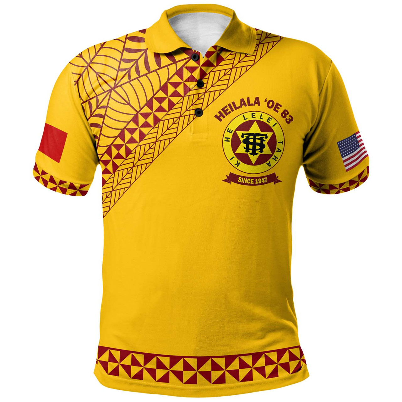 Tonga High School Polo Shirt - Tonga Polynesian High School Tribal Pattern