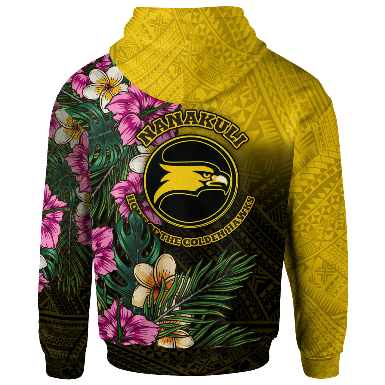 Hawaii Custom Personalised Hoodie - Nanakuli High and Intermediate School Hawaiian Tropical Flowers Hoodie 1
