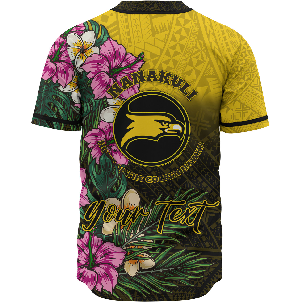 Hawaii Custom Personalised Baseball Shirt - Nanakuli High and Intermediate School Hawaiian Tropical Flowers Baseball Shirt 3